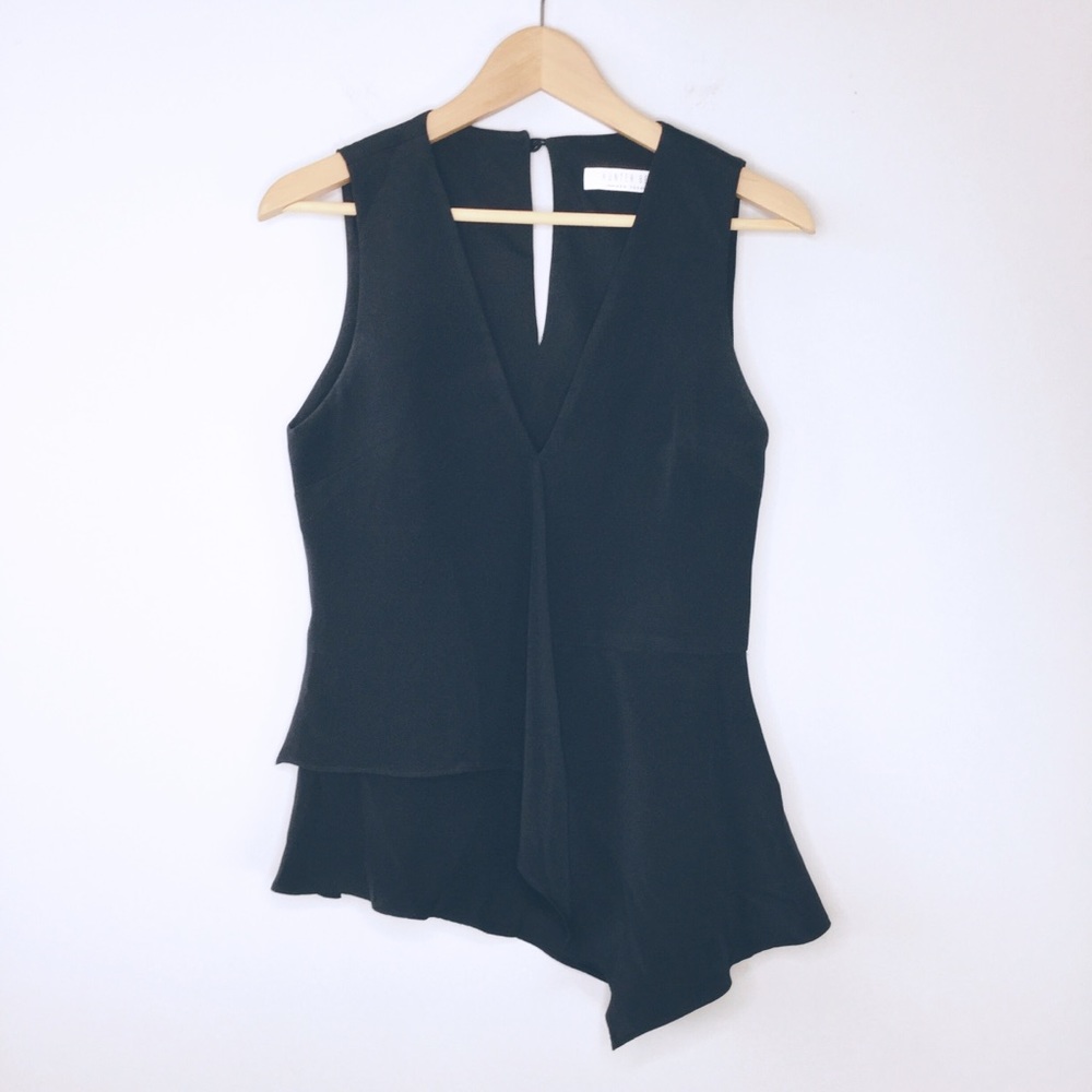 Hunter Bell Top asymmetrical Regan peplum silk